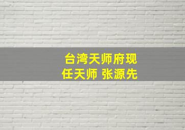 台湾天师府现任天师 张源先